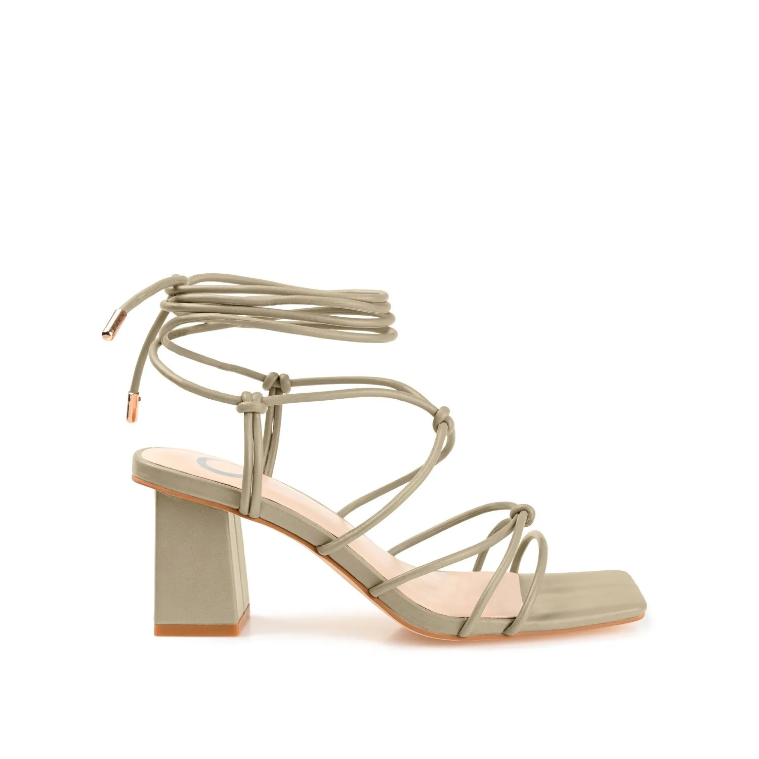 HARPR STRAPPY HEELS IN FAUX LEATHER