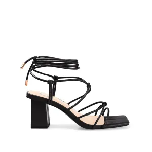 HARPR STRAPPY HEELS IN FAUX LEATHER