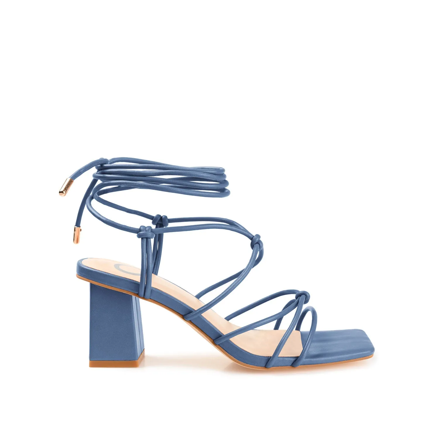 HARPR STRAPPY HEELS IN FAUX LEATHER