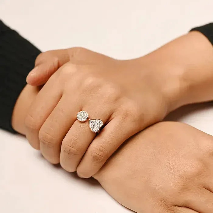 Heart Two Stone Ring