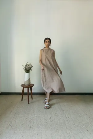 High-neck A-line Dress