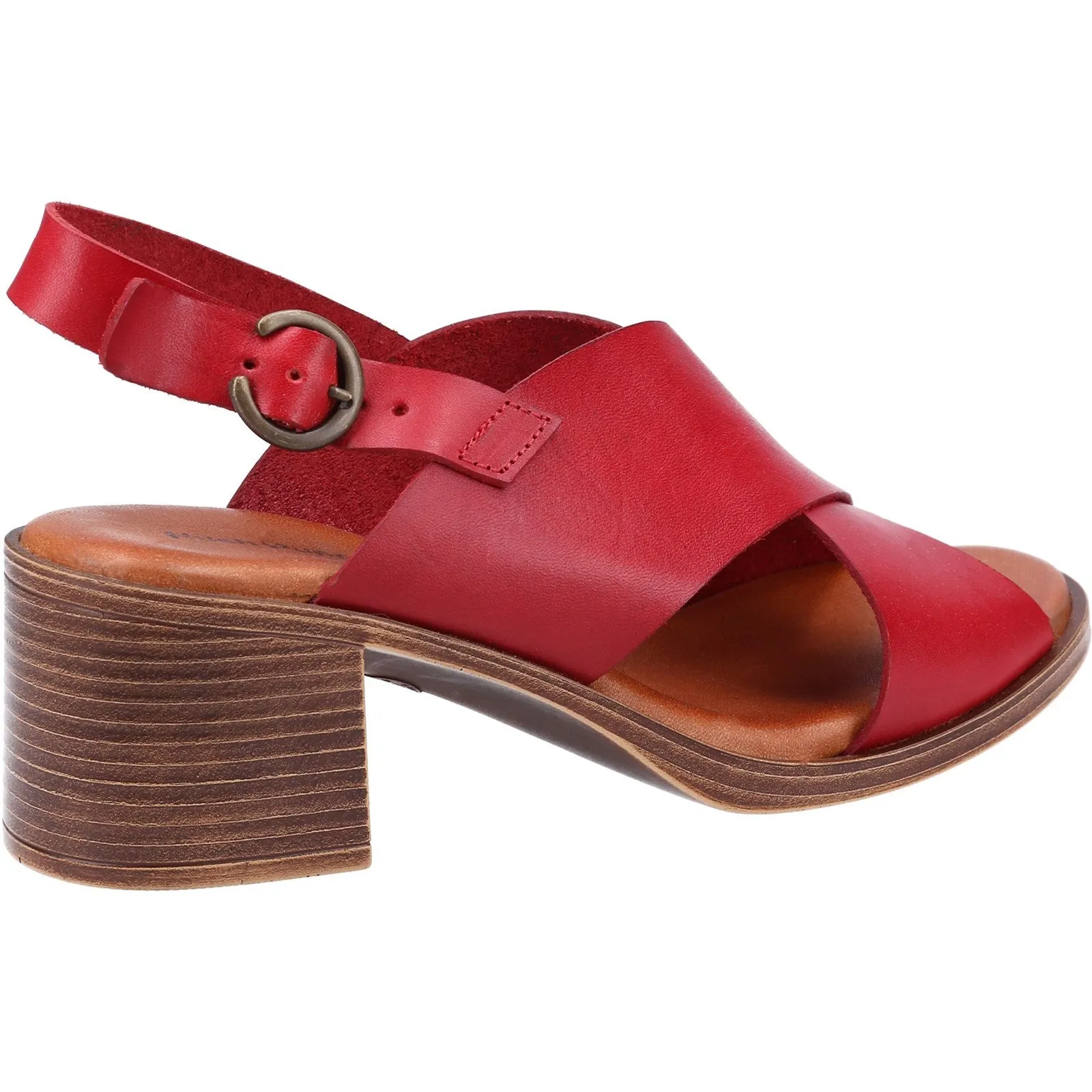 Hush Puppies Gabrielle Red Women's Leather Comfort Heeled Sandals