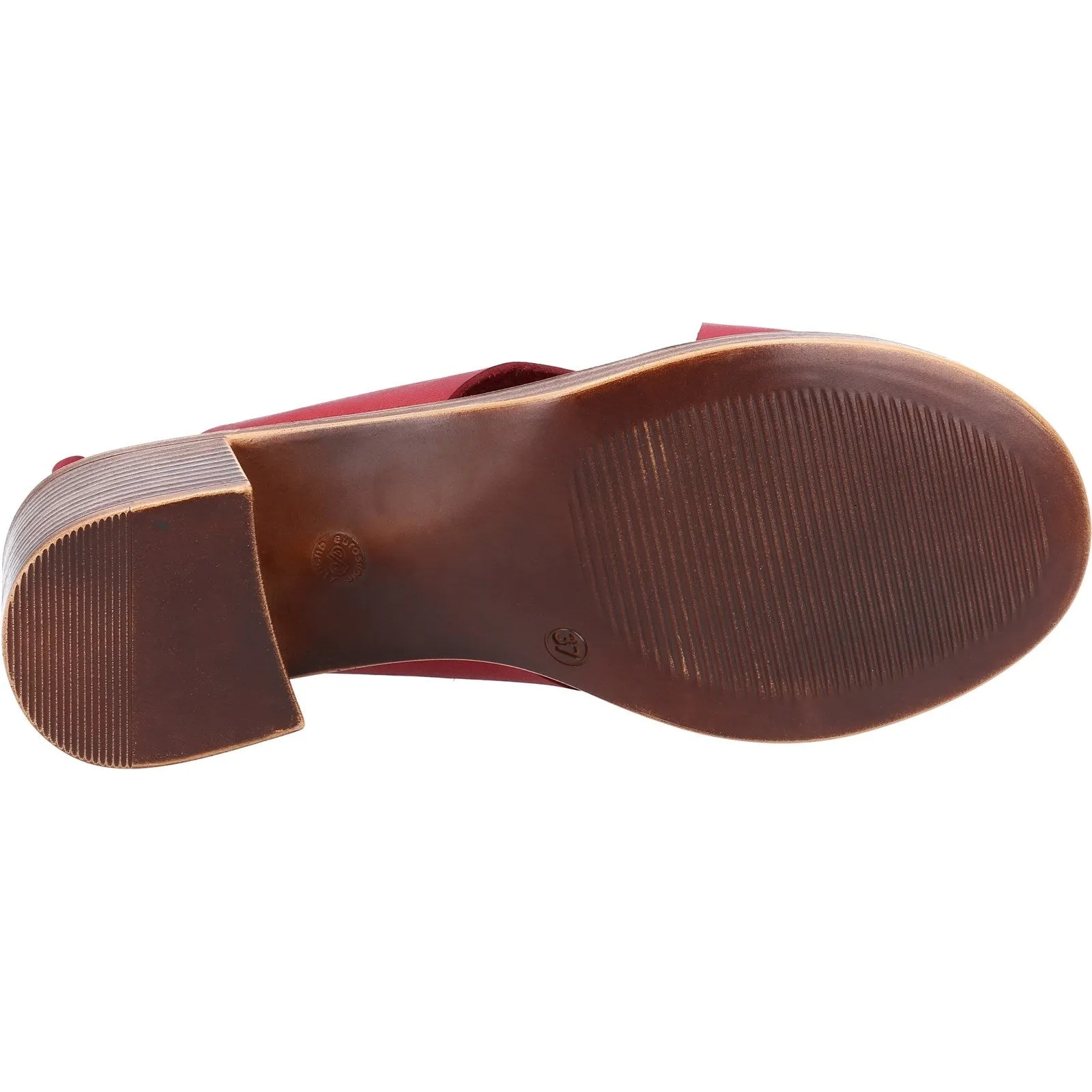 Hush Puppies Gabrielle Red Women's Leather Comfort Heeled Sandals