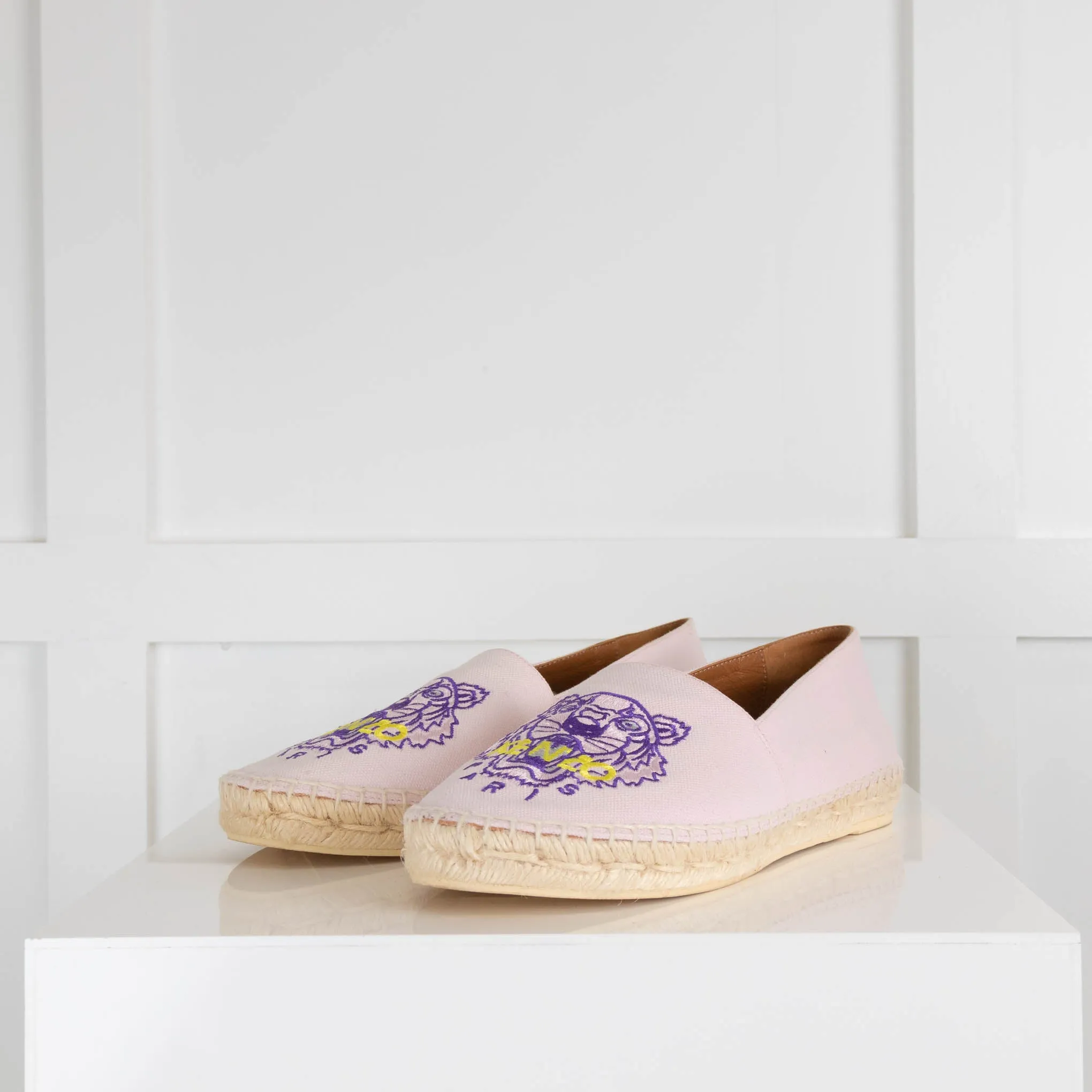 Kenzo Pale Pink Tiger Flat Espadrilles