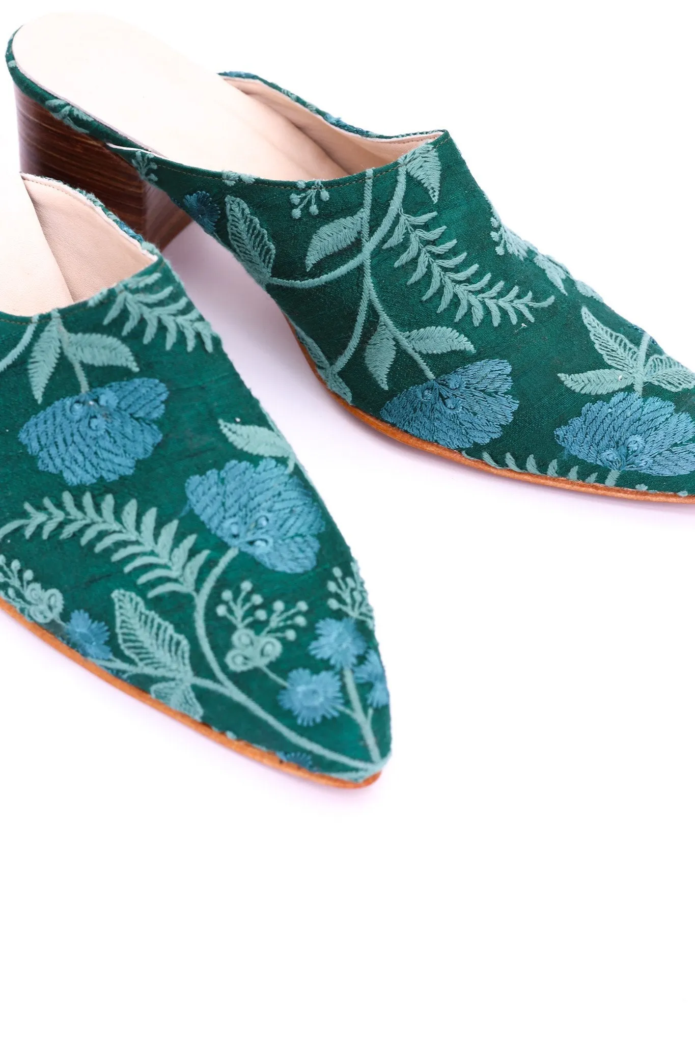 LAVENDER HEELED MULES ELLIE