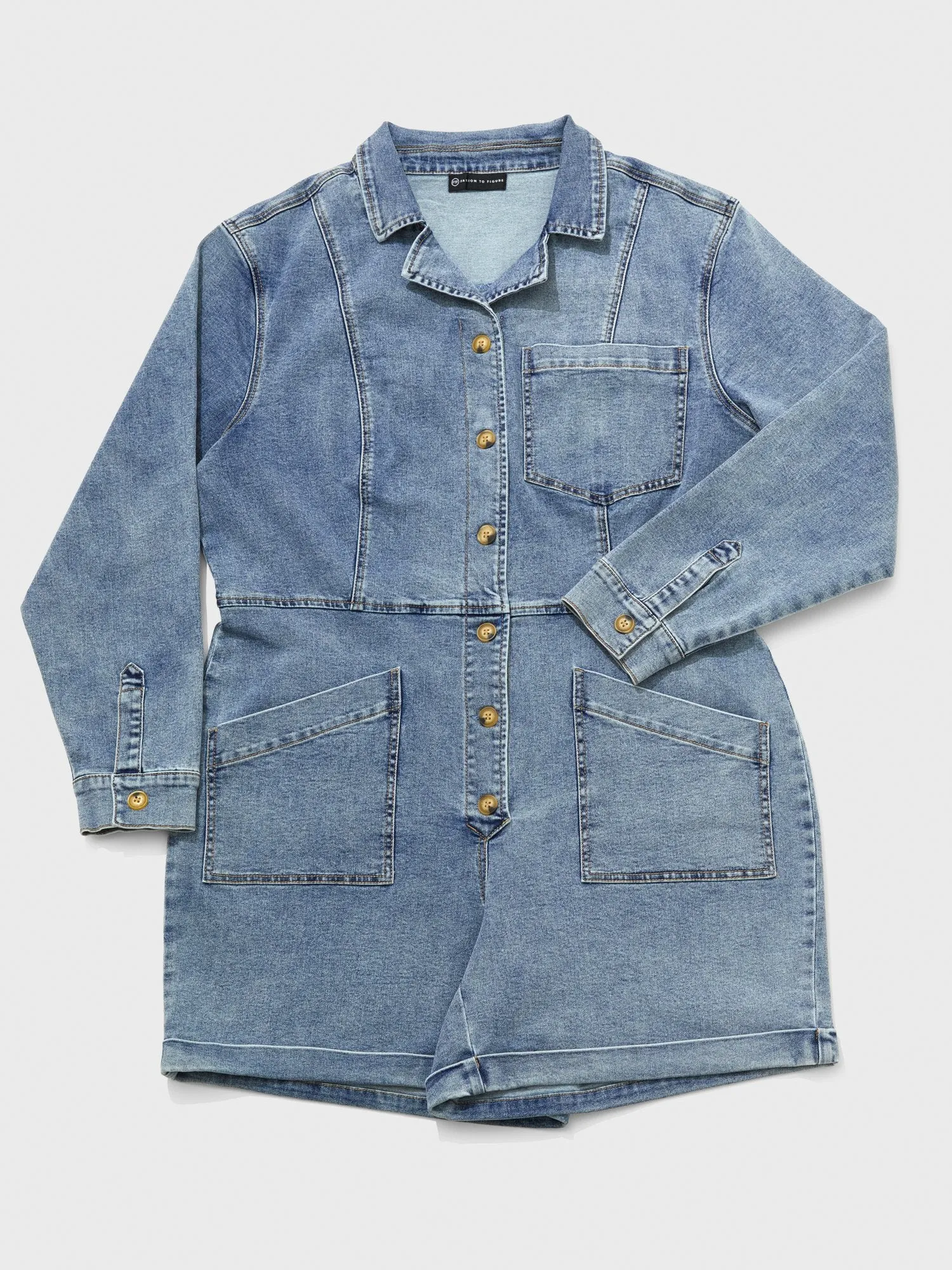 Lila Denim Romper