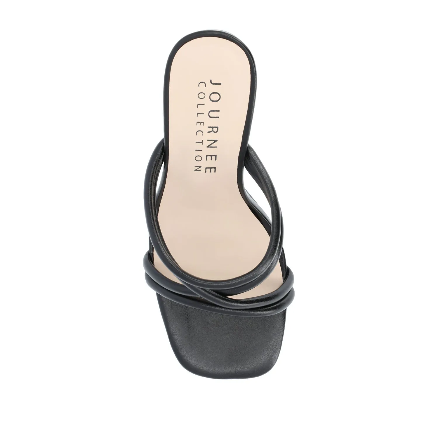LOUISSE MULTI STRAP HEELS IN FAUX LEATHER