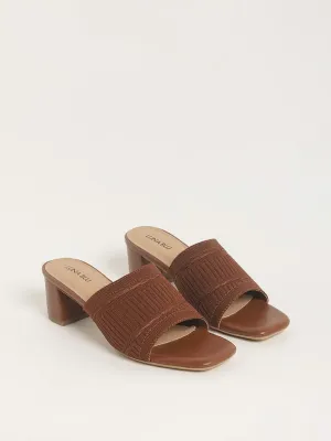 LUNA BLU Brown Knitted Heel Sandals