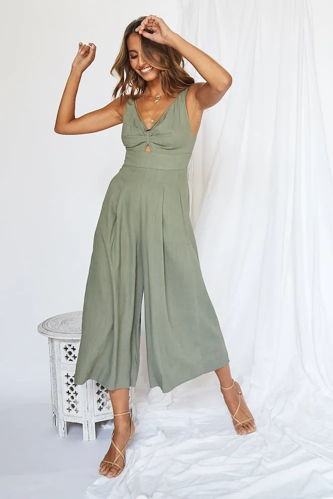 Luxe Getaway Jumpsuit Olive