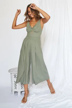 Luxe Getaway Jumpsuit Olive