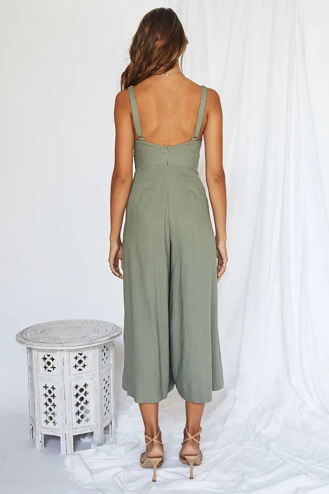 Luxe Getaway Jumpsuit Olive