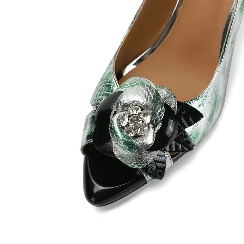 LuxeLeather Chic Heeled Office Sandals