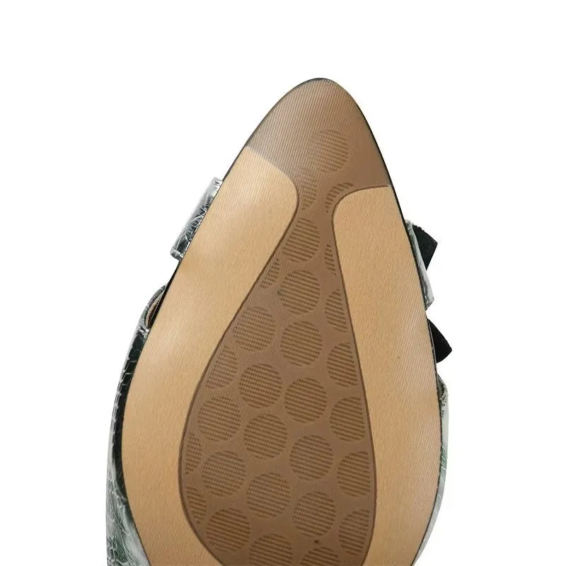 LuxeLeather Chic Heeled Office Sandals