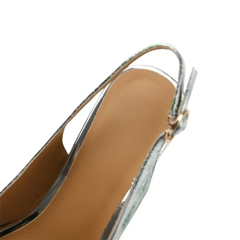 LuxeLeather Chic Heeled Office Sandals
