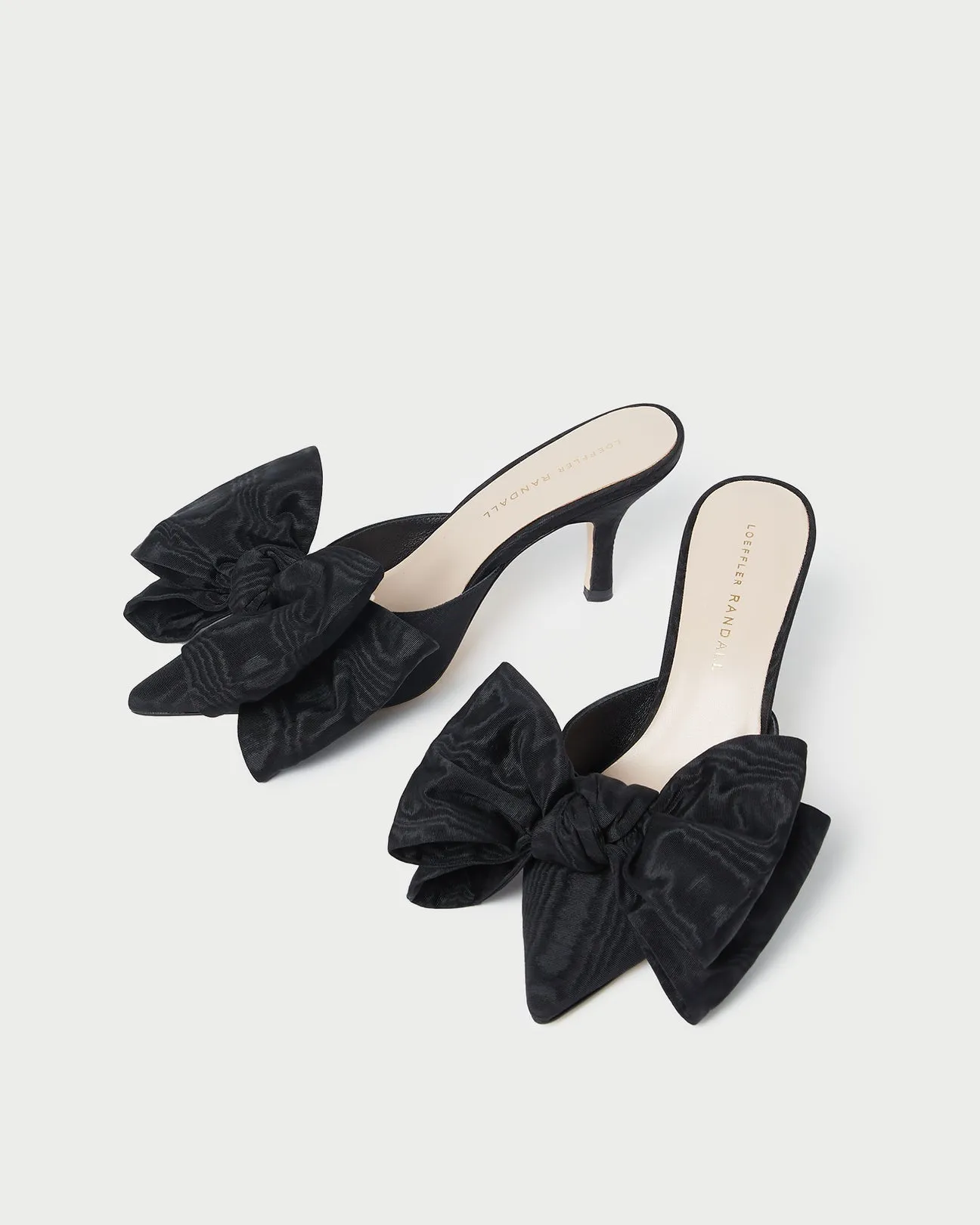 Margot Black Moiré Bow Mule