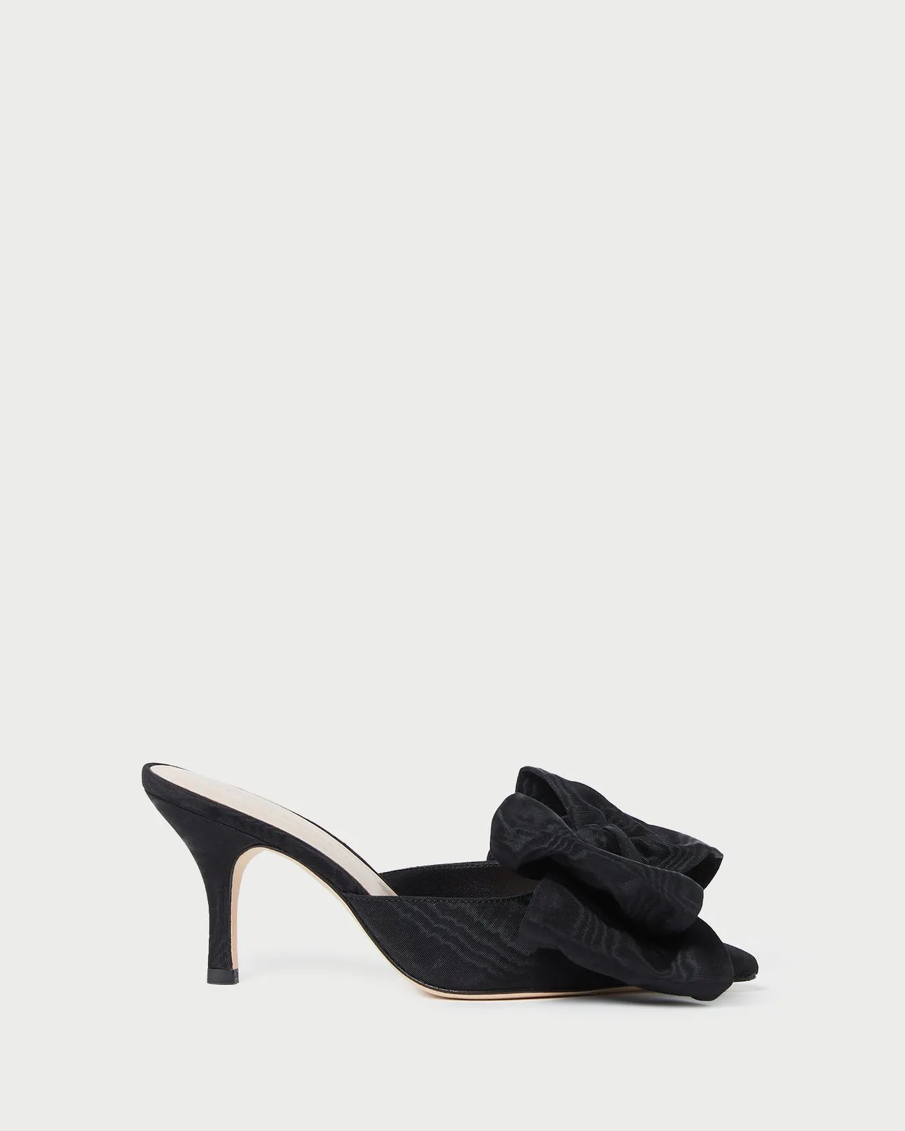 Margot Black Moiré Bow Mule