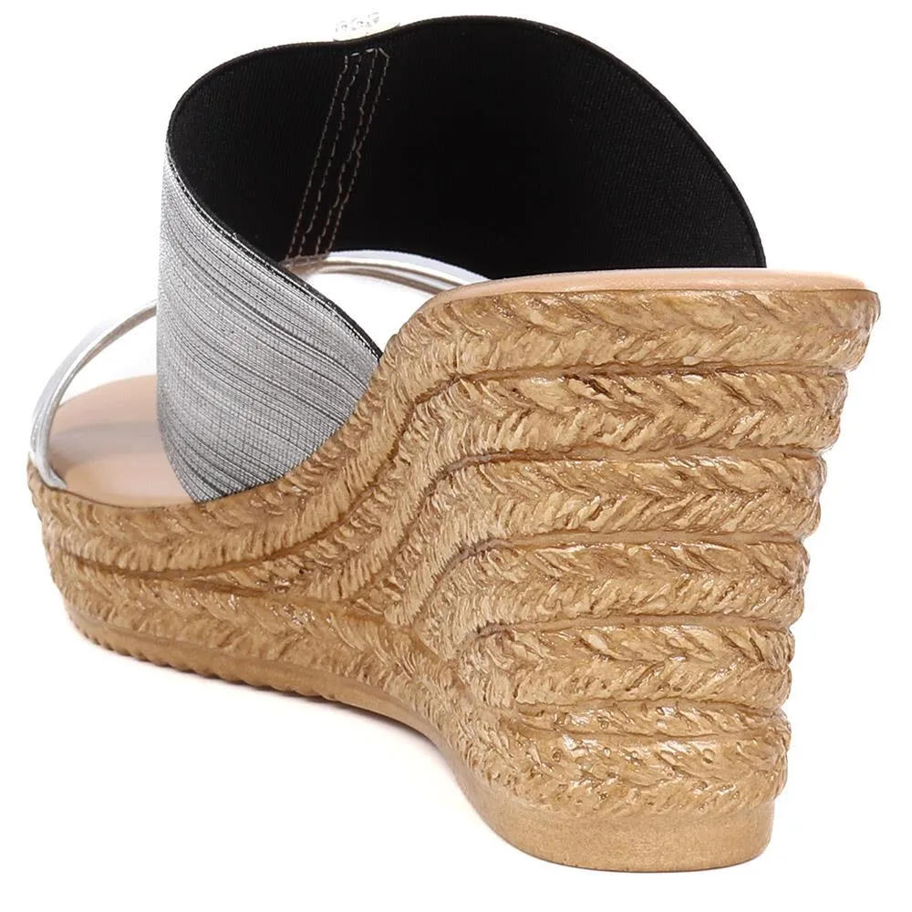 Metallic Wedge Espadrilles - CLUBS37003 / 323 836