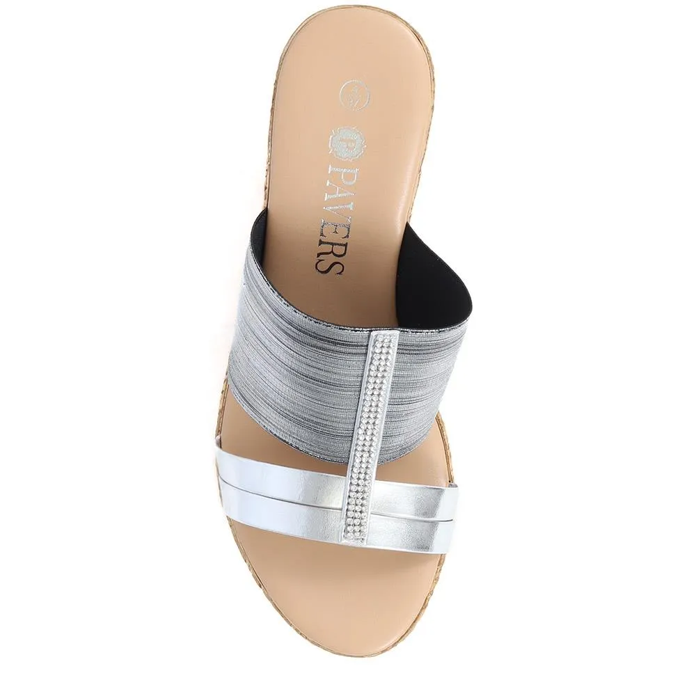 Metallic Wedge Espadrilles - CLUBS37003 / 323 836