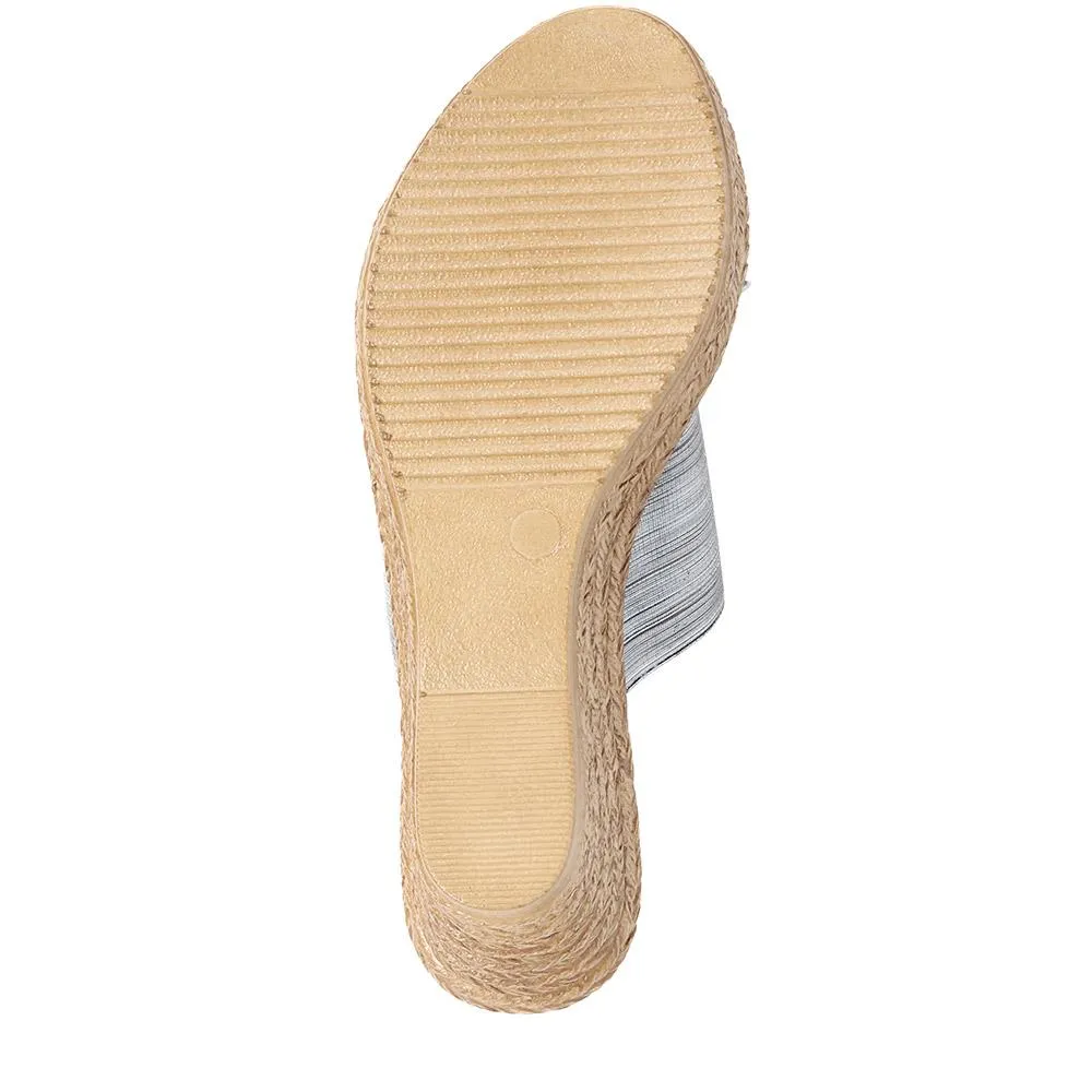 Metallic Wedge Espadrilles - CLUBS37003 / 323 836