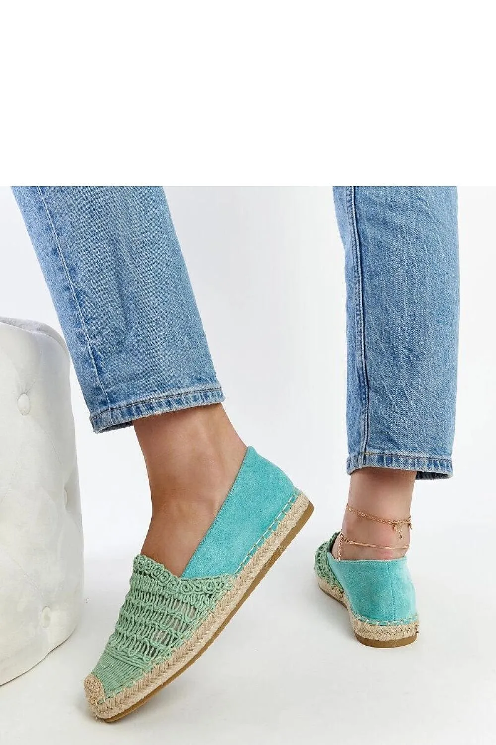 Mint openwork espadrilles