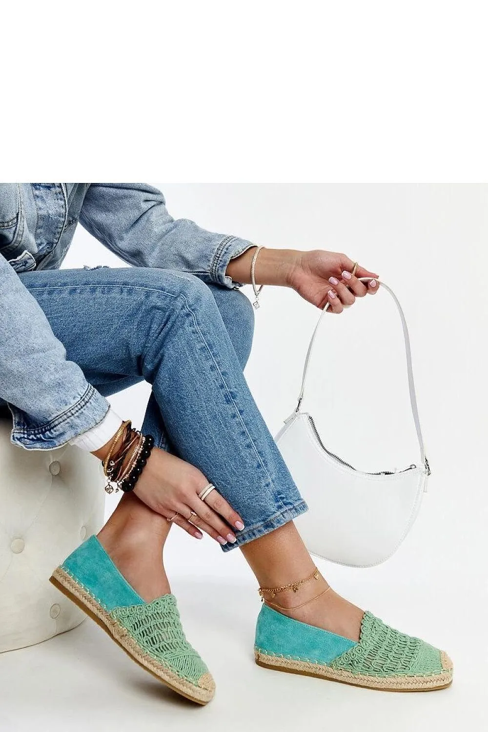 Mint openwork espadrilles