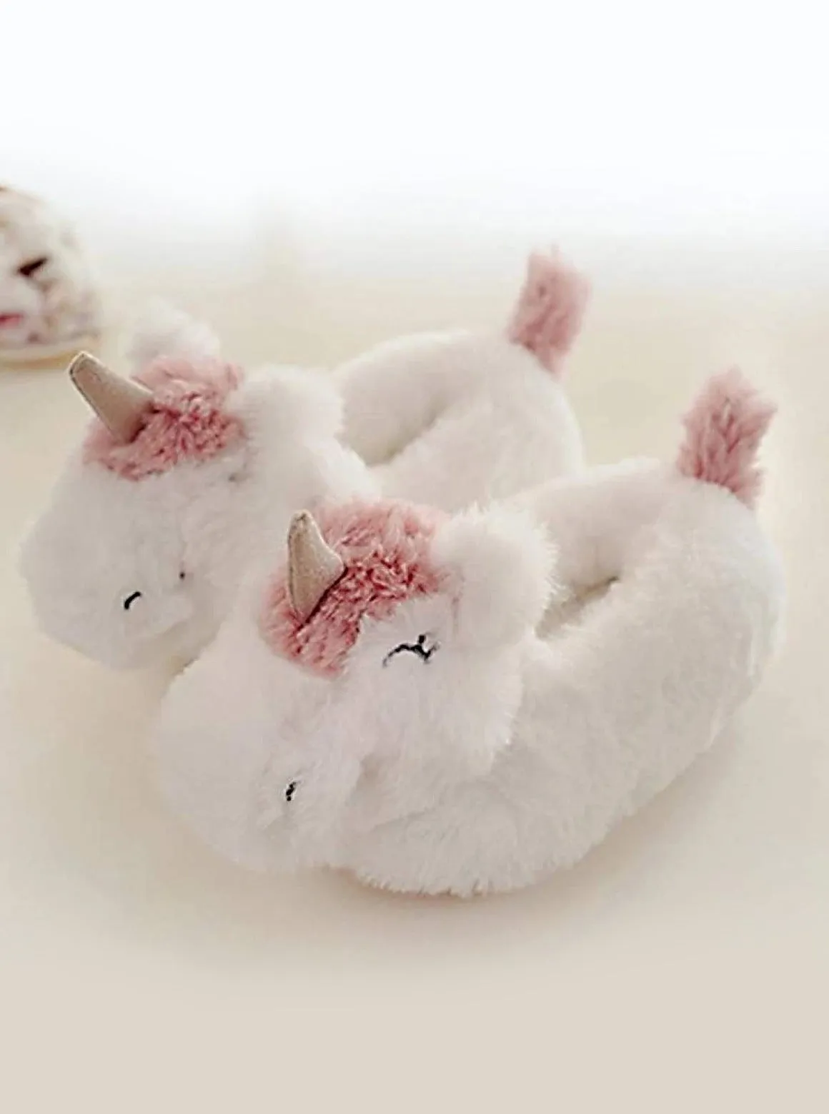 Mommy And Me Plush Unicorn Slippers By Liv and Mia