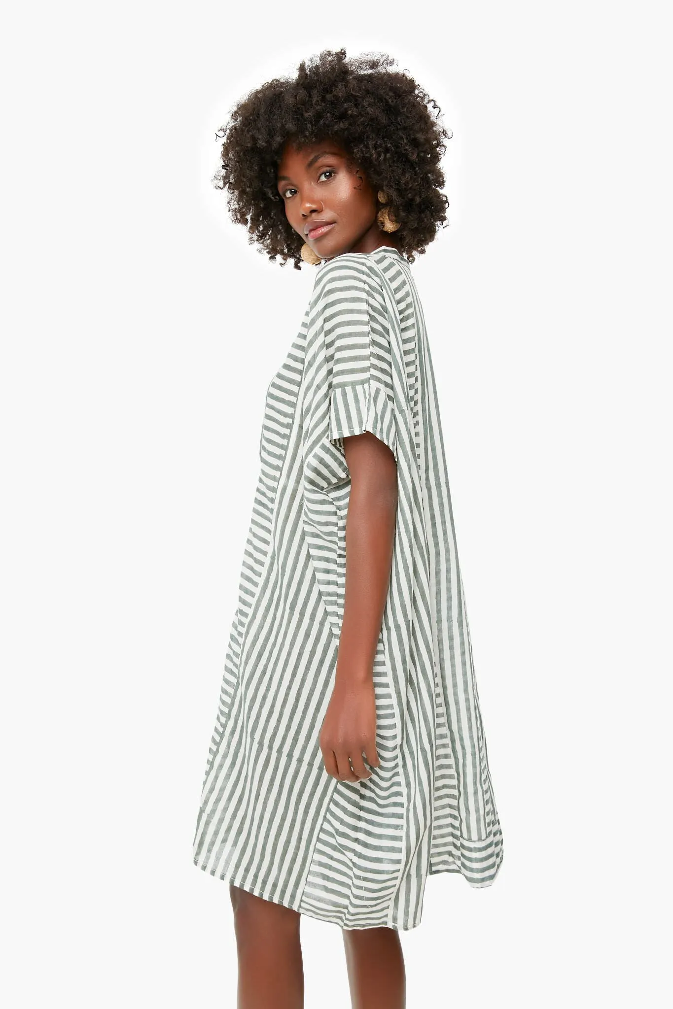 Moss Stripe Emerson Short Caftan