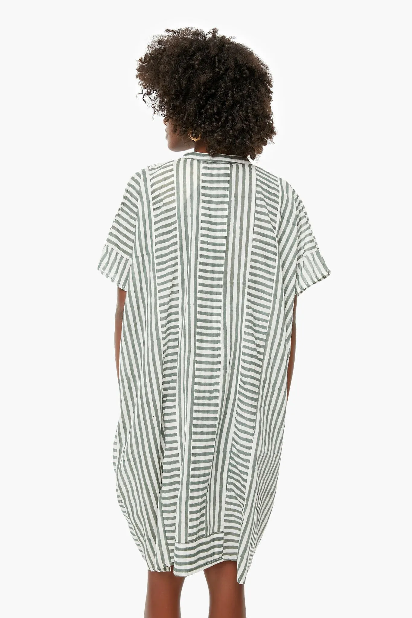Moss Stripe Emerson Short Caftan