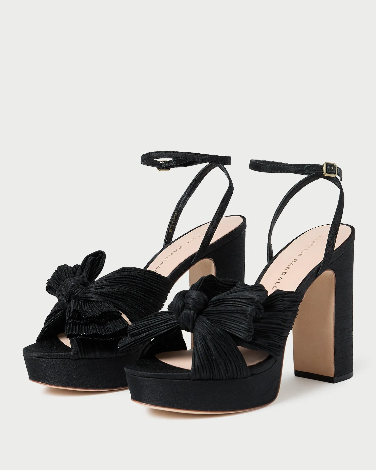 Natalia Black Platform Bow Heel