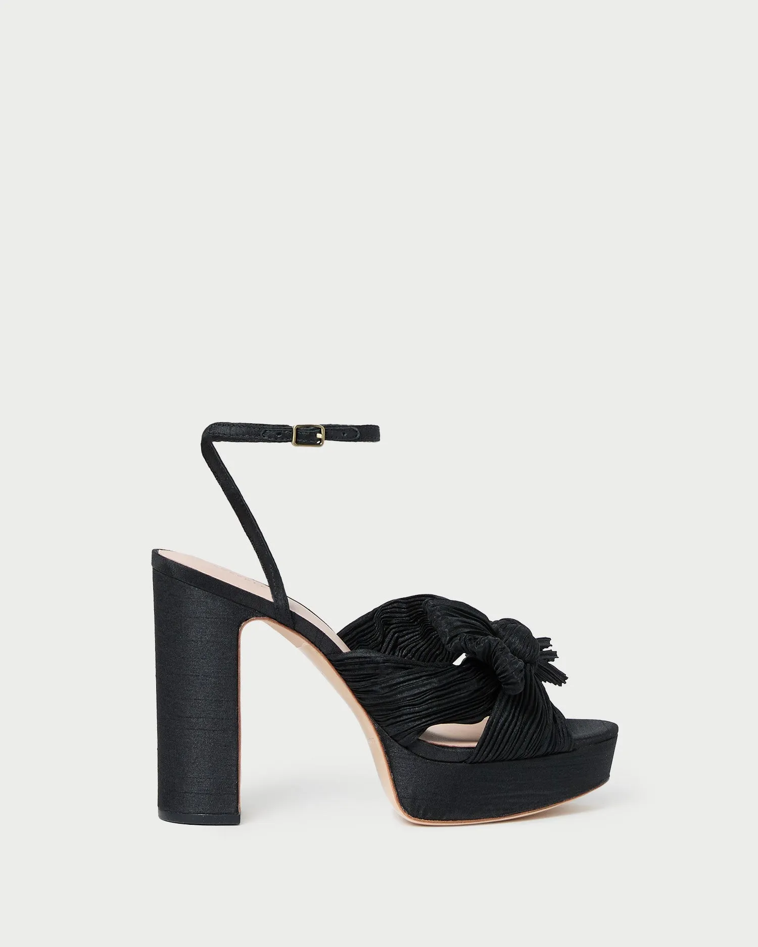 Natalia Black Platform Bow Heel