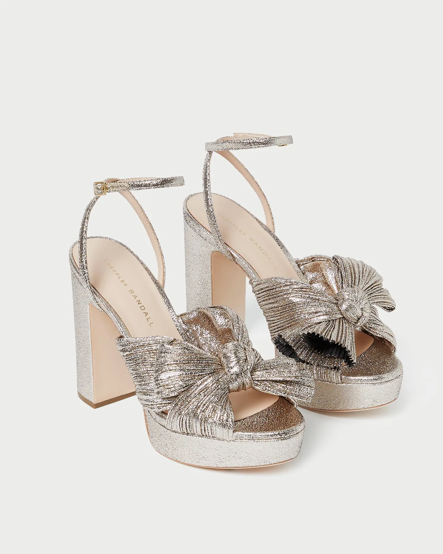 Natalia Champagne Platform Bow Heel