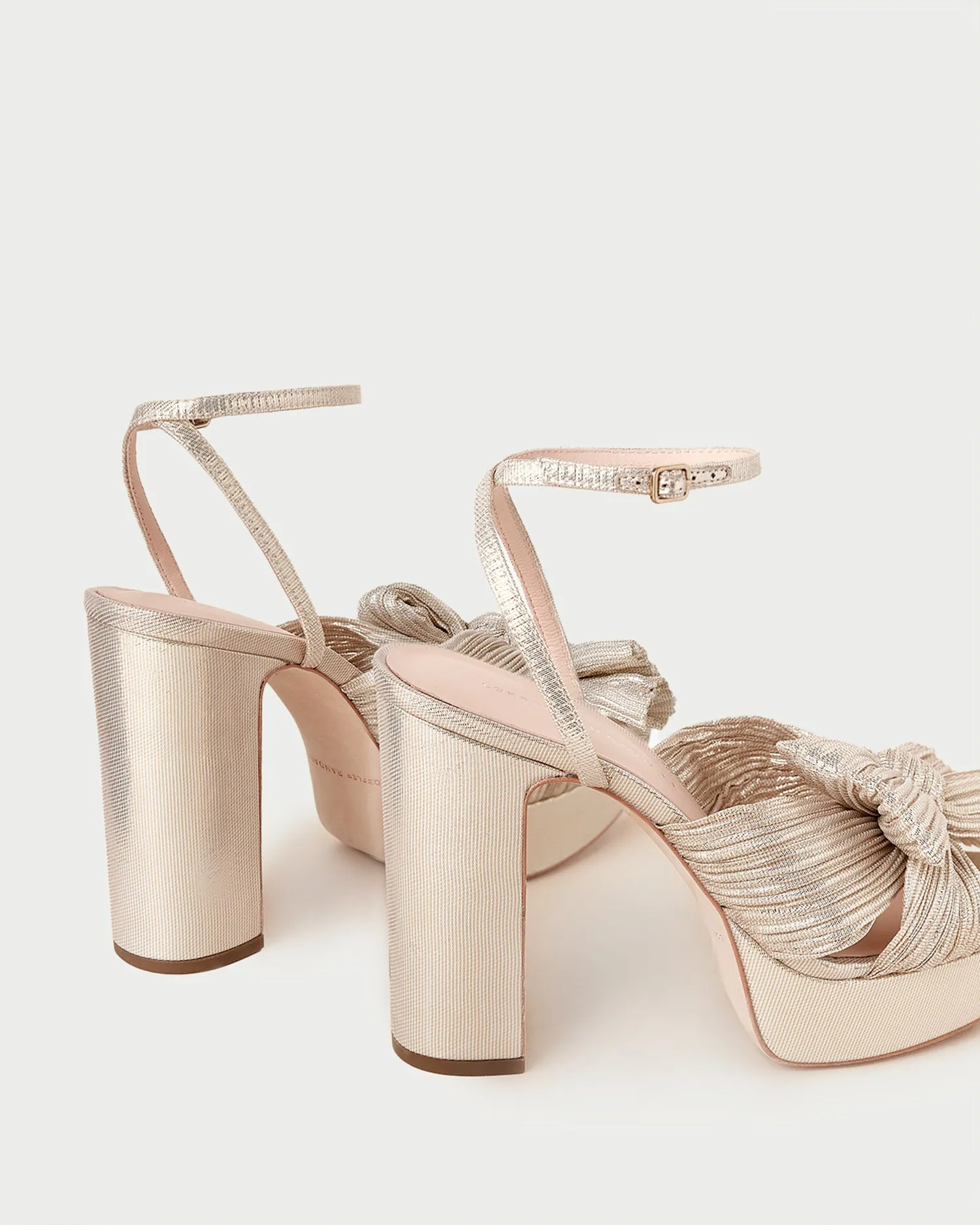 Natalia Platinum Platform Bow Heel