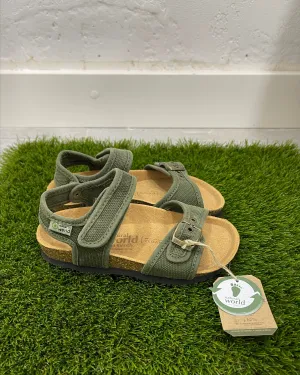 NATURAL WORLD KIDS DOUBLE STRAP SANDALS Khaki