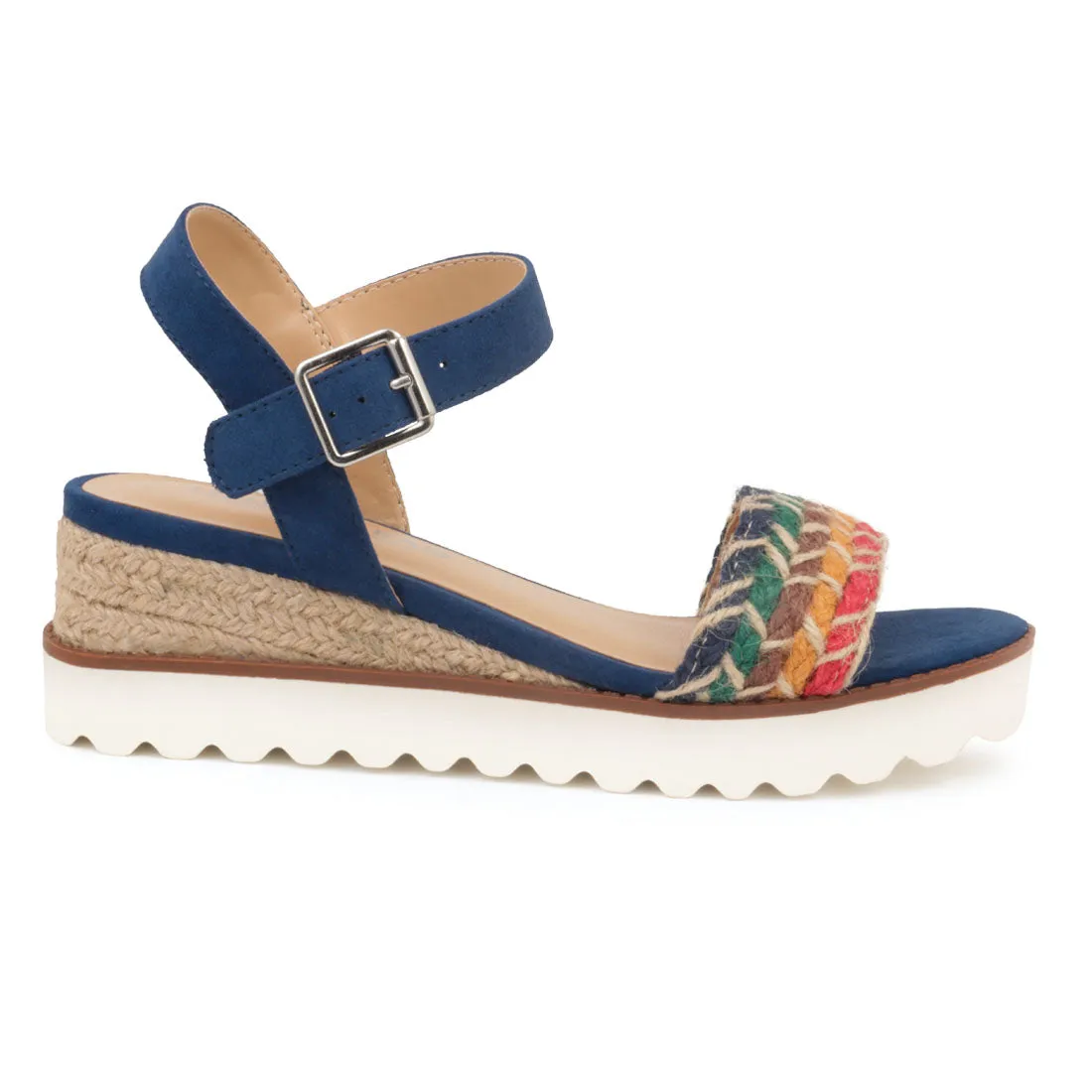Navy Wedge Sandals