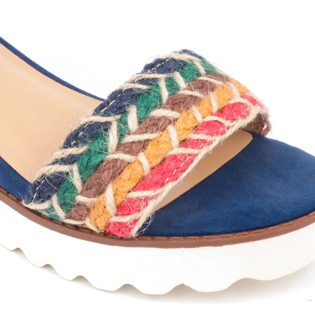 Navy Wedge Sandals