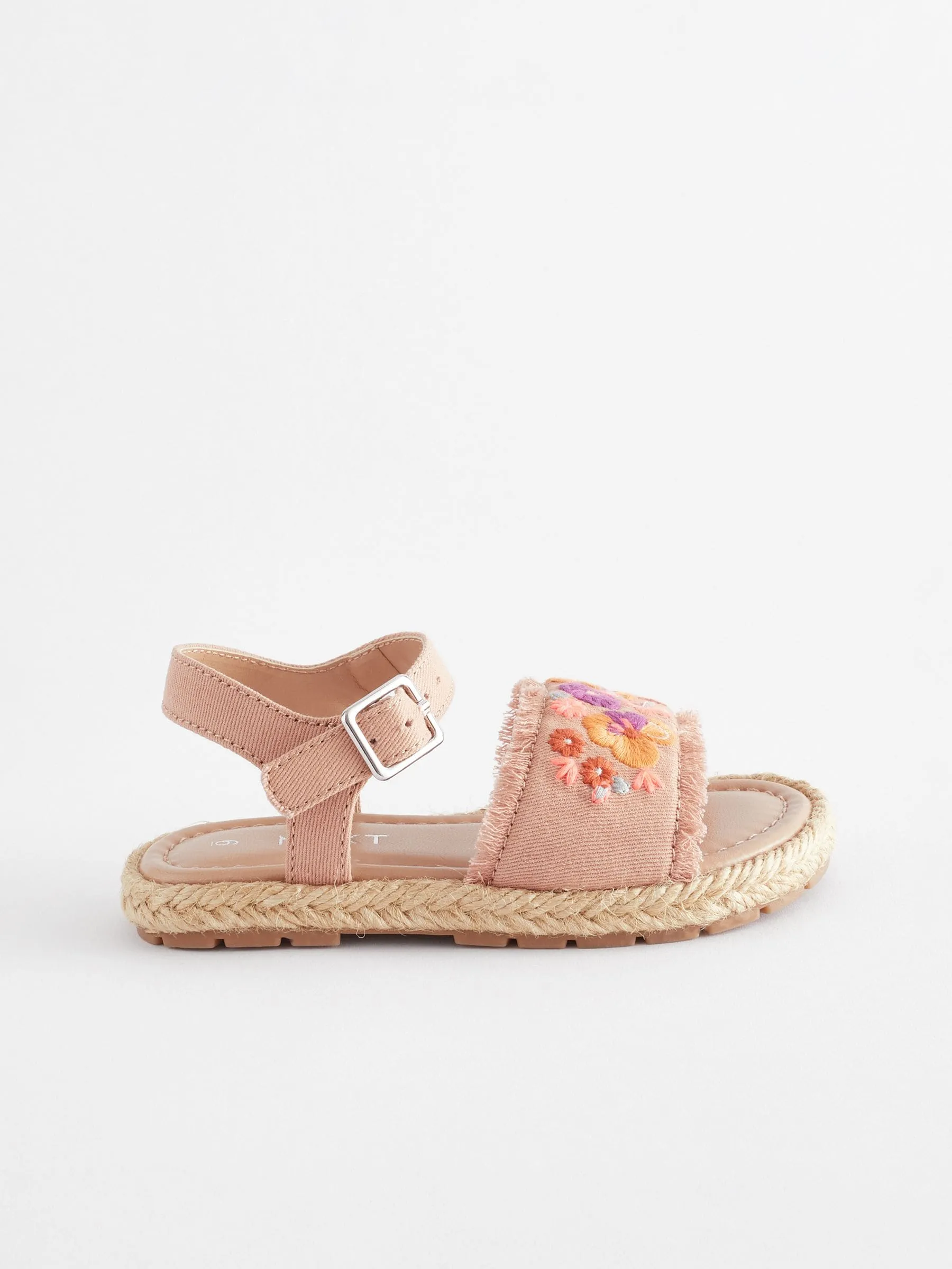 Neutral Embroidered Espadrilles Sandals