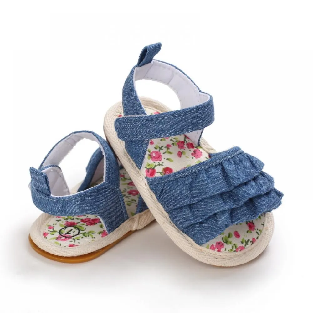 Newborn Baby Girls Sandals Summer Lace Shoes Wholesale Infant Shoes