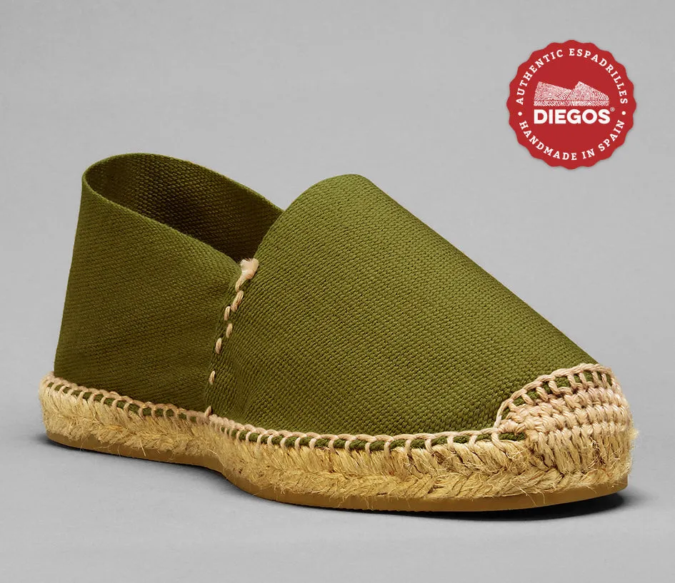 Olive green espadrille canvas