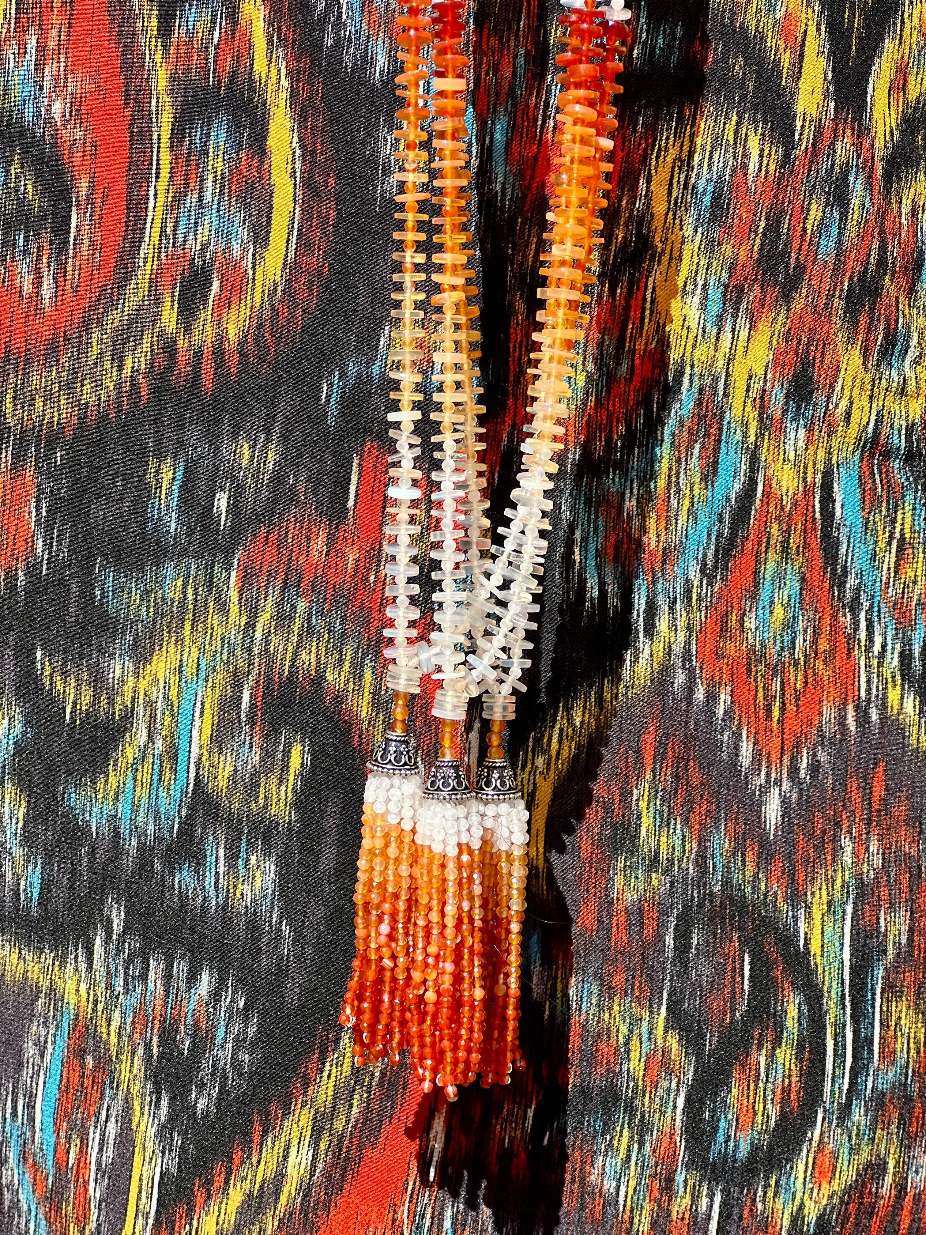 Ombre Fire Opal Mala Necklace