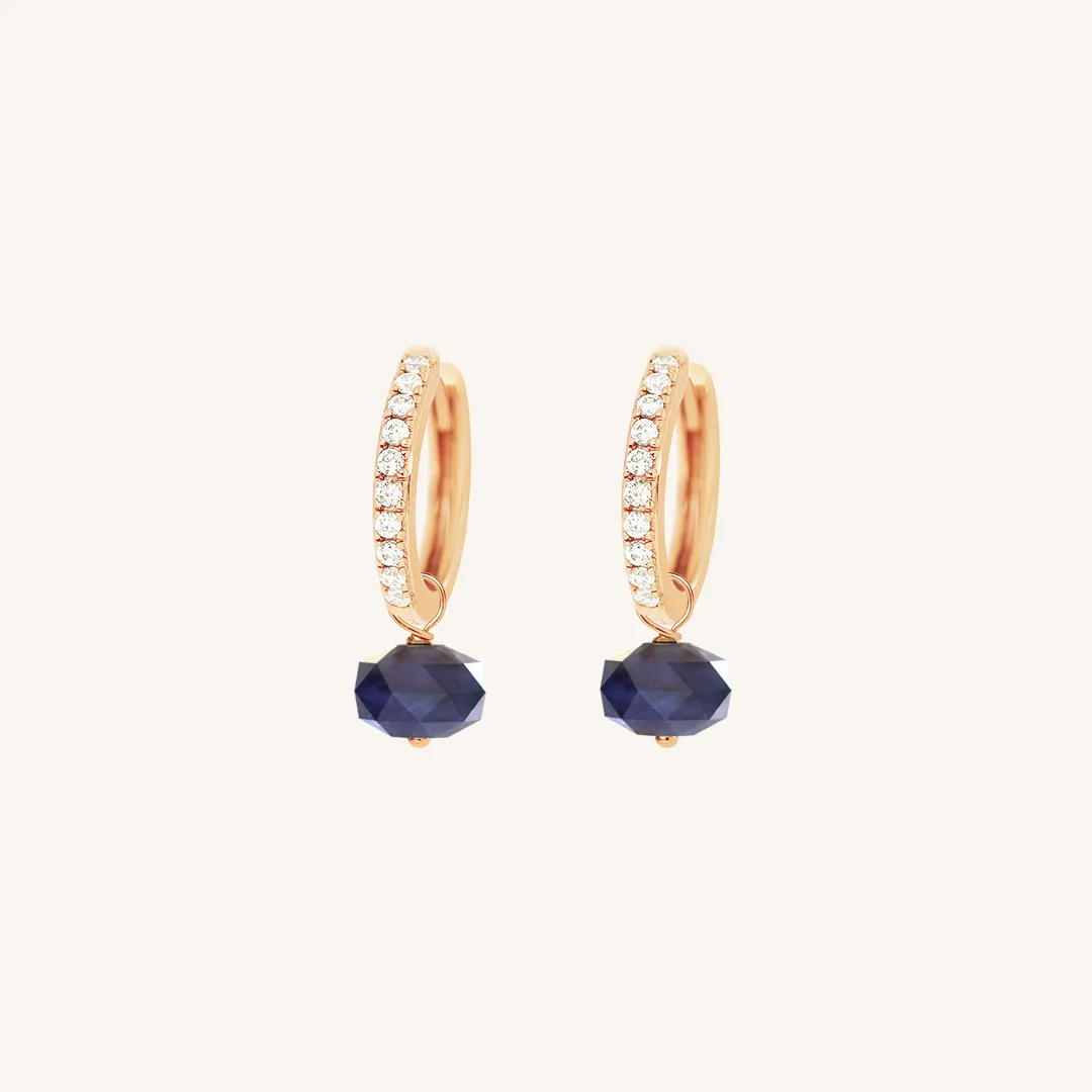 Opulent Sodalite Crystal Hoops - Stone of Perspective