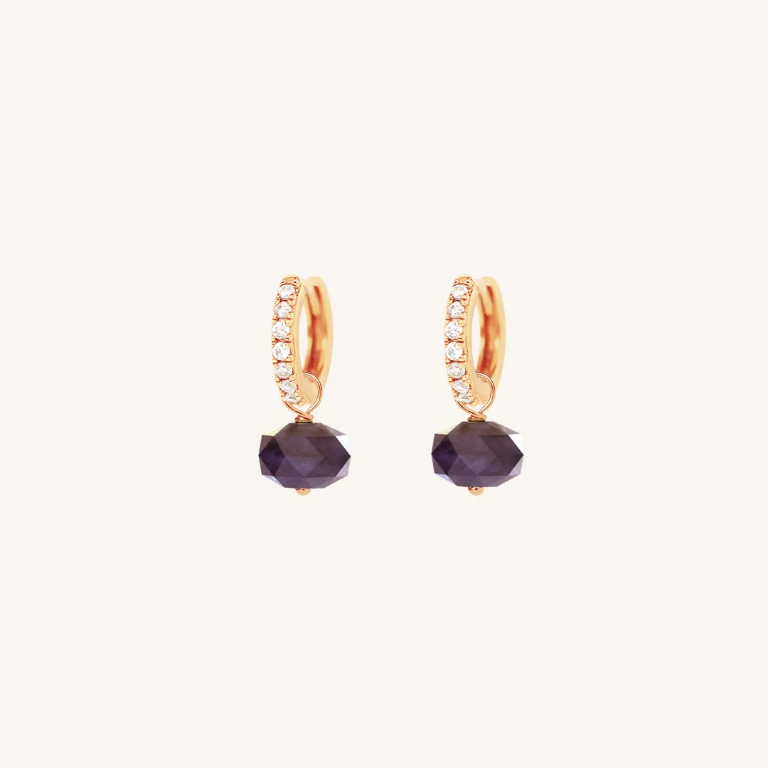Opulent Sodalite Crystal Hoops - Stone of Perspective