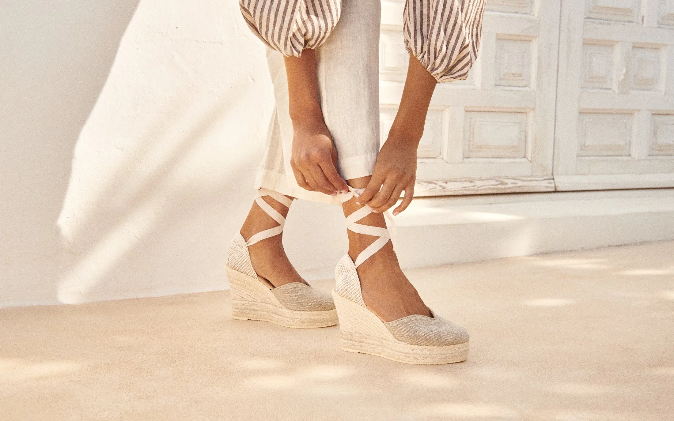 Organic Hemp Heart-Shaped Wedge Espadrilles - O71WH - La Havana Natural