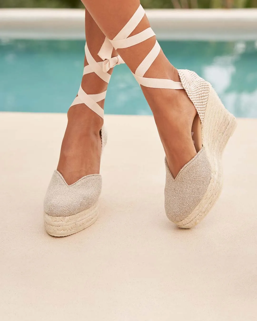 Organic Hemp Heart-Shaped Wedge Espadrilles - O71WH - La Havana Natural