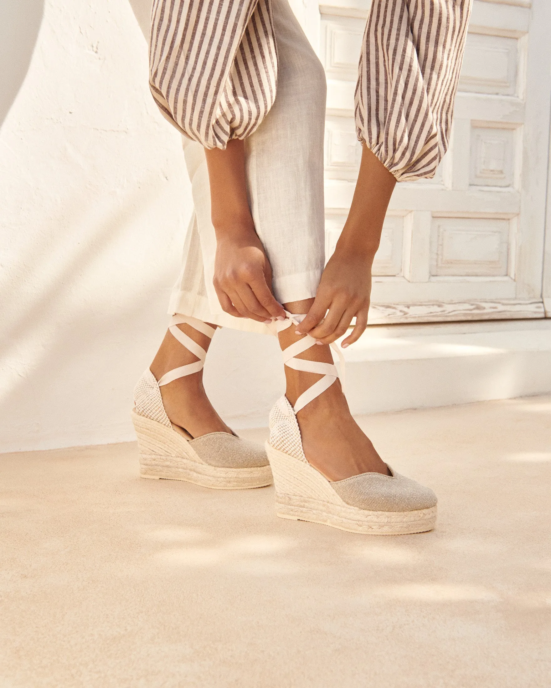 Organic Hemp Heart-Shaped Wedge Espadrilles - O71WH - La Havana Natural