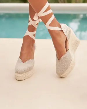Organic Hemp Heart-Shaped Wedge Espadrilles - O71WH - La Havana Natural