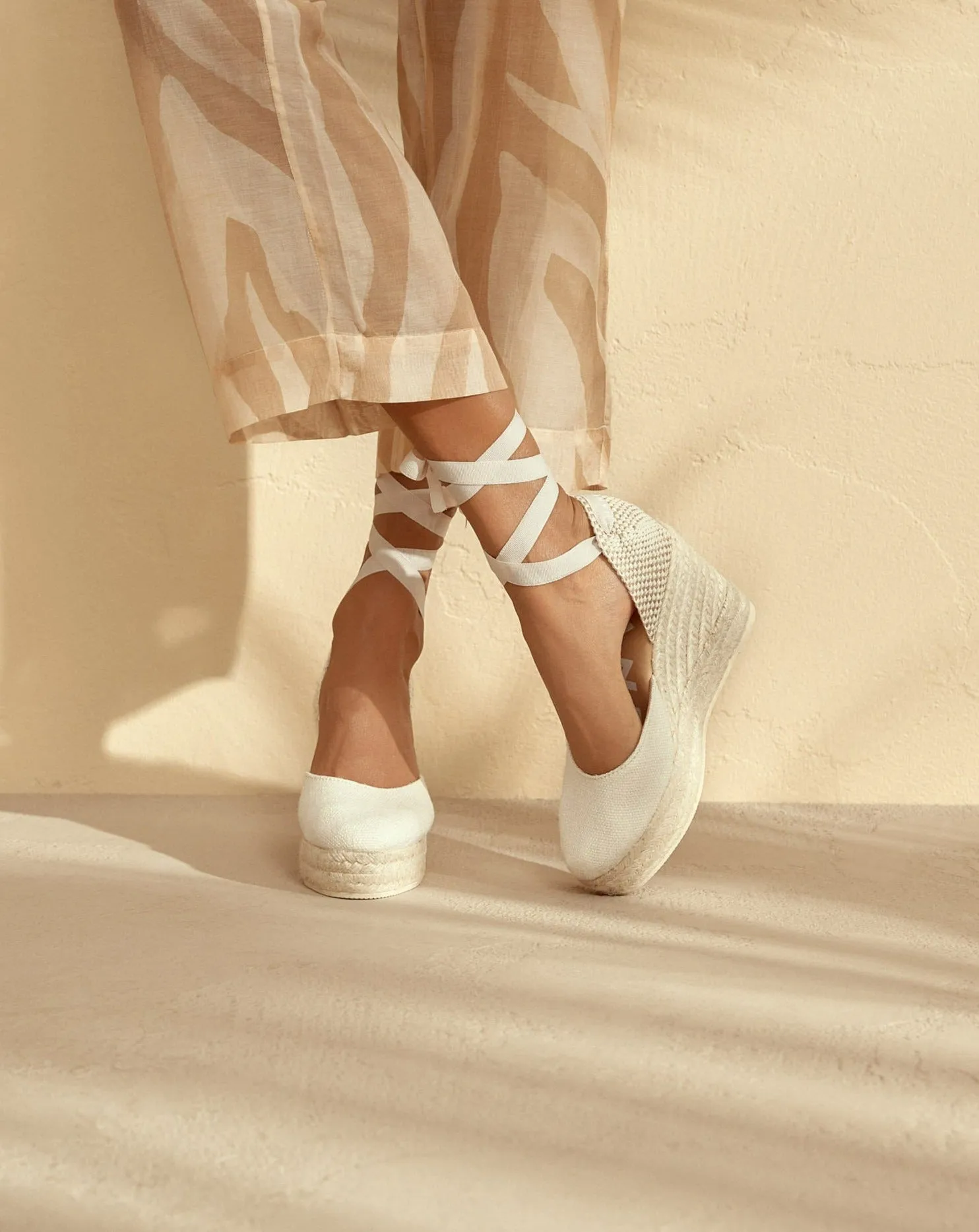 Organic Hemp Wedge Espadrilles - O70WV - La Havana White