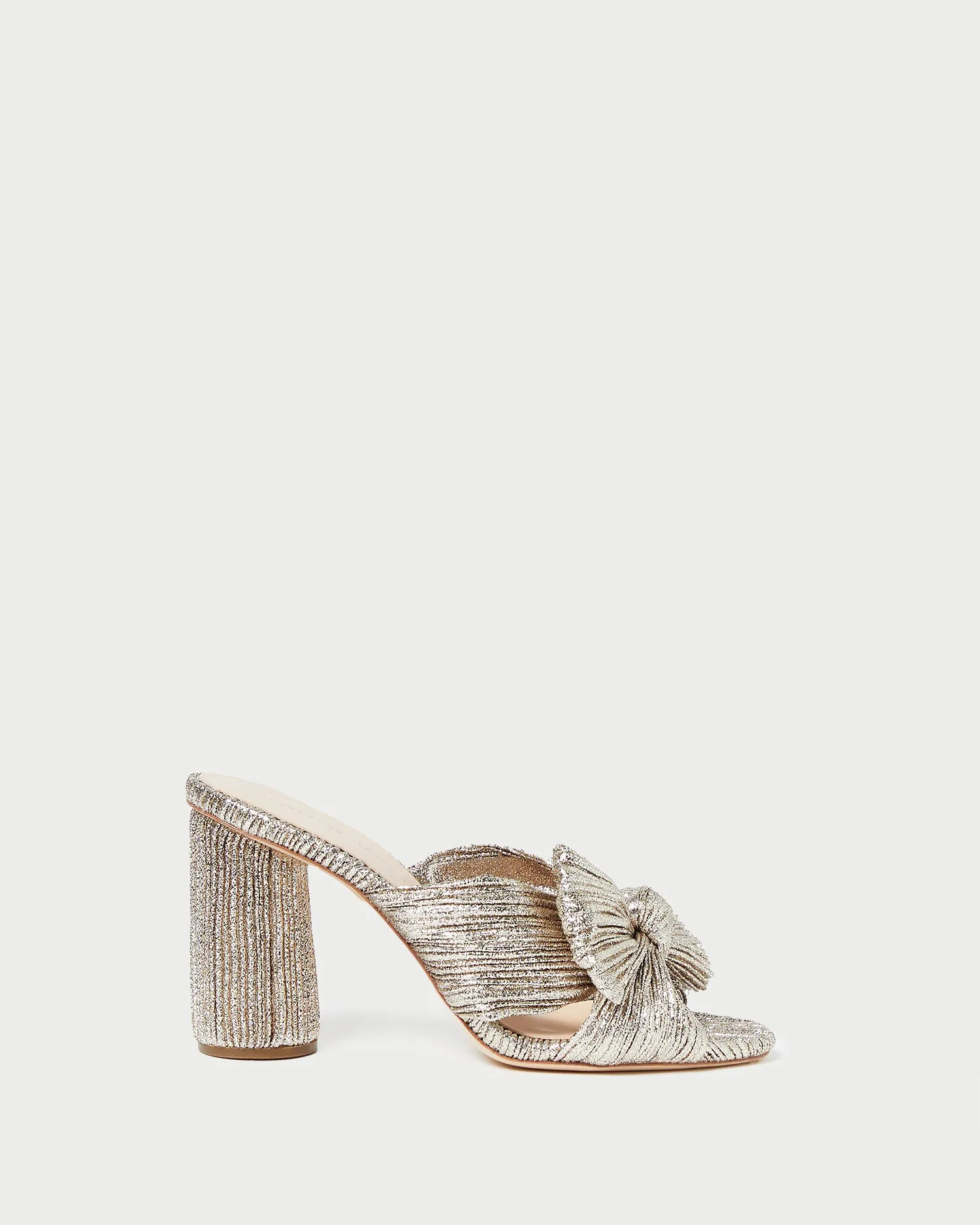 Penny Champagne Pleated Bow Heel