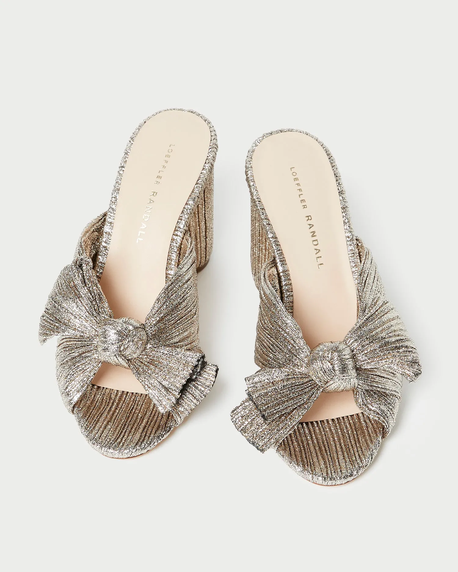 Penny Champagne Pleated Bow Heel