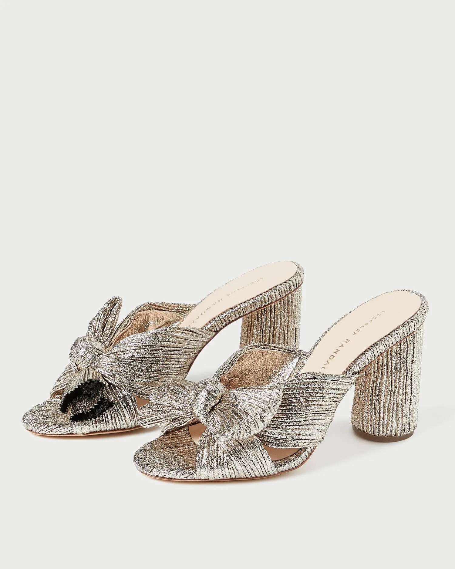Penny Champagne Pleated Bow Heel