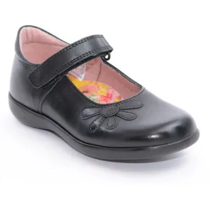 Petasil Bonnie Black Velcro School Shoes